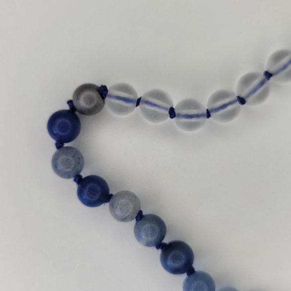 Choker Necklace Aventurine Hematite & Clear Quartz Knotted Silk Rocktula NWT - Picture 4 of 4